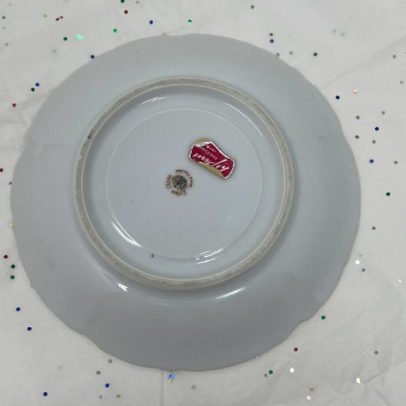 Vintage Lefton China Yellow Floral Peek a Boo Luster Wear Footed Teacup Saucer - Picture 9 of 10